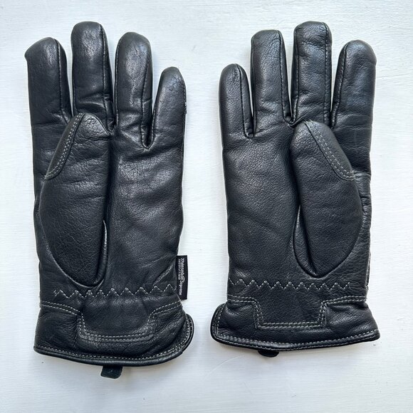 HUDSON'S BAY Gloves Genuine Leather Thinsulate Insulation Lining black gloves M - Picture 4 of 9